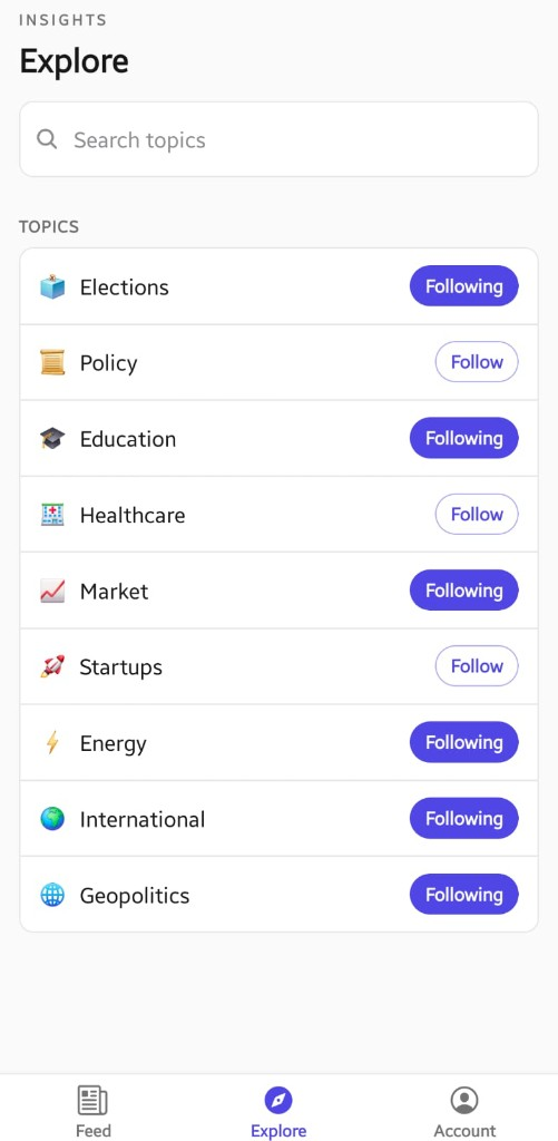 Explore topics